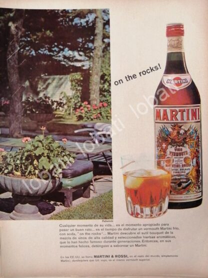 CARTEL ANTIGUO ORIGINAL DE VINOS MARTINI VERMOUTH 1960s /383