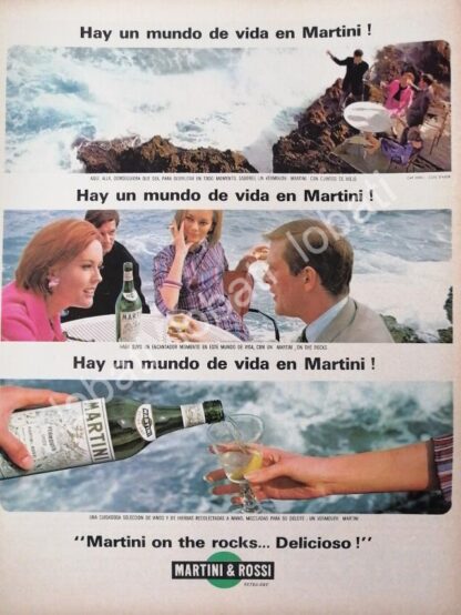 CARTEL ANTIGUO ORIGINAL DE VINOS MARTINI VERMOUTH 1960s /366