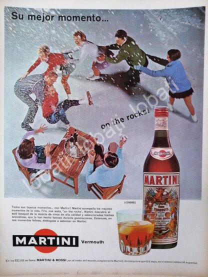 CARTEL ANTIGUO ORIGINAL DE VINOS VERMOUTH MARTINI 1960s /364