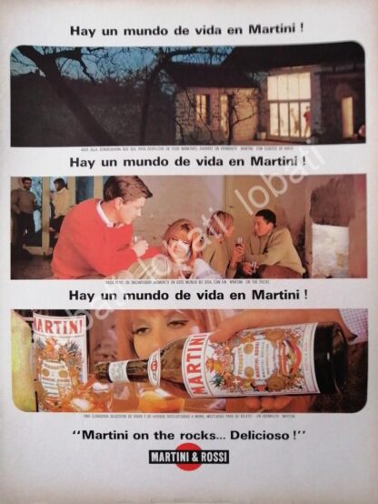 CARTEL ANTIGUO ORIGINAL DE VINOS VERMOUTH MARTINI 1960s /363