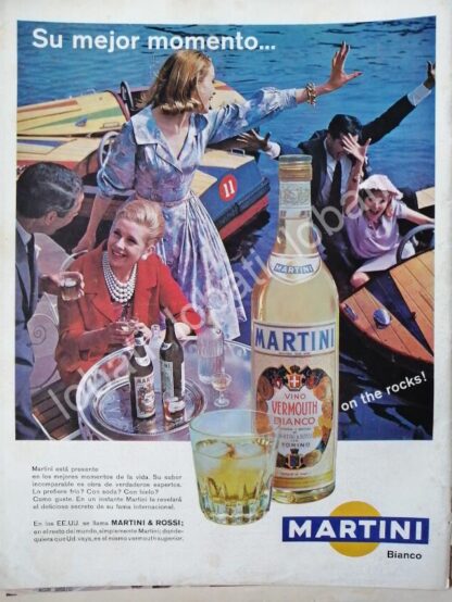 CARTEL ANTIGUO ORIGINAL DE VINOS VERMOUTH MARTINI 1960 /360