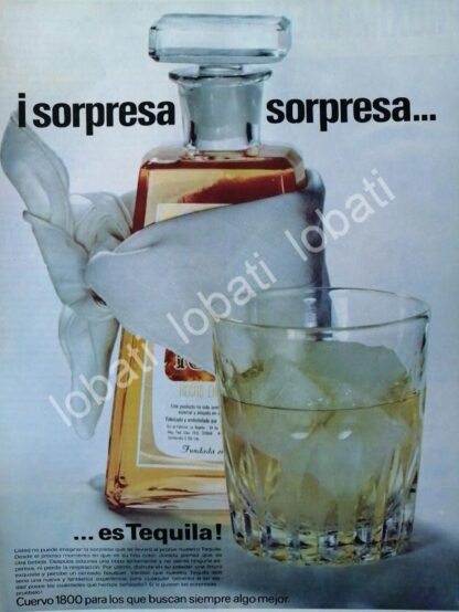 CARTEL ANTIGUO ORIGINAL DE TEQUILA CUERVO 1800 1969 /355