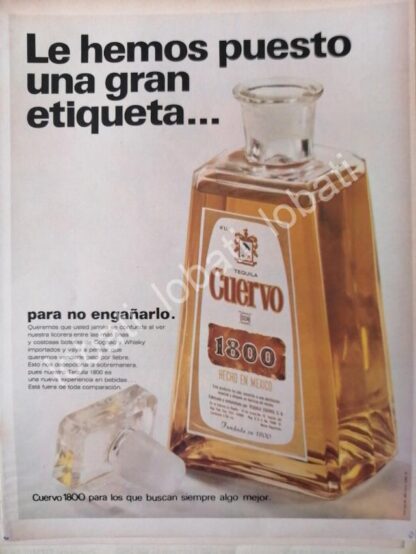 CARTEL ANTIGUO ORIGINAL DE TEQUILA CUERVO 1800 1969 /356