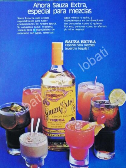 CARTEL ANTIGUO ORIGINAL DE TEQUILA SAUZA EXTRA 1977s /351