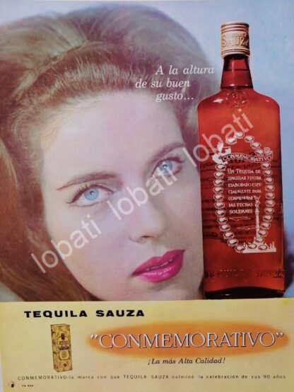 CARTEL ANTIGUO ORIGINAL DE REGINA TORNE Y TEQUILA SAUZA CONMEMORATIVO 1964 /V350 /FEP