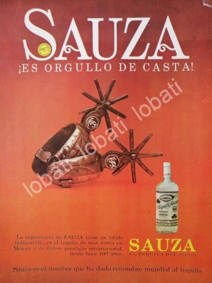 CARTEL ANTIGUO ORIGINAL DE TEQUILA SAUZA 100 ANIVERSARIO /V346