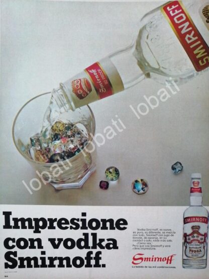 CARTEL ANTIGUO ORIGINAL DE GINEBRA SMIRNOFF 1960s /V340