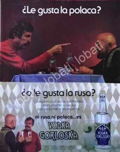 CARTEL ANTIGUO ORIGINAL DE VODKA GORLOSKA 1970s /V338