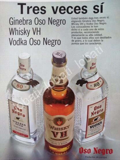 CARTEL ANTIGUO ORIGINAL DE VINOS DE LA CASA OSO NEGRO 1960s /V333