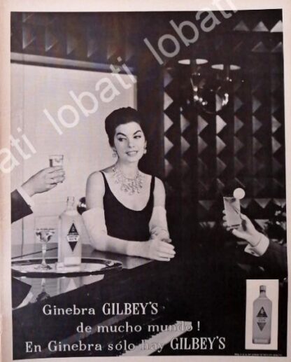 CARTEL ANTIGUO ORIGINAL DE GINEBRA GILBEYS 1959 /V327