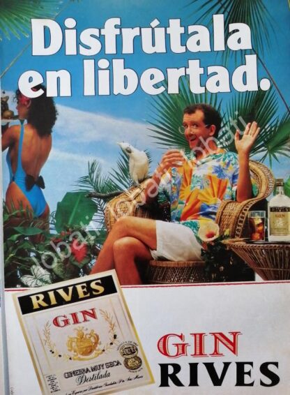 CARTEL ANTIGUO ORIGINAL DE GINEBRA RIVES 1980s /V321