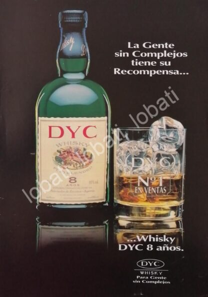 CARTEL ANTIGUO ORIGINAL DE VINOS. WHISKY DYC 8 AÑOS. 1980s /572 /RARO