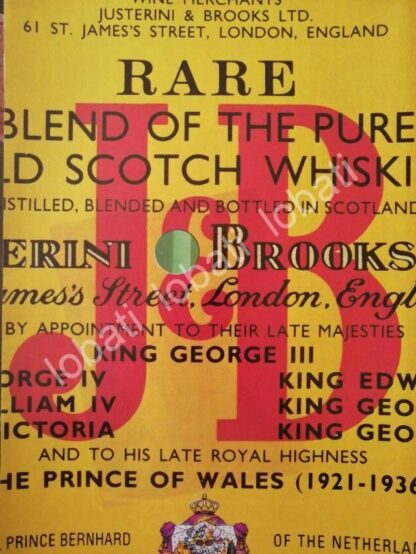 CARTEL ANTIGUO ORIGINAL DE VINOS. WHISKY J&B 1980s /565