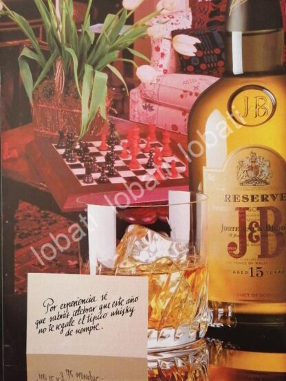 CARTEL ANTIGUO ORIGINAL DE VINOS. WHISKY J&B 1980s /560