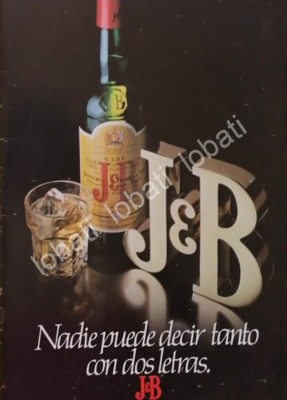 CARTEL ANTIGUO ORIGINAL DE VINOS. WHISKY J&B 1980s /559