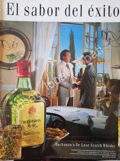 CARTEL ANTIGUO ORIGINAL DE VINOS. WHISKY BUCHANANS 1980s /603