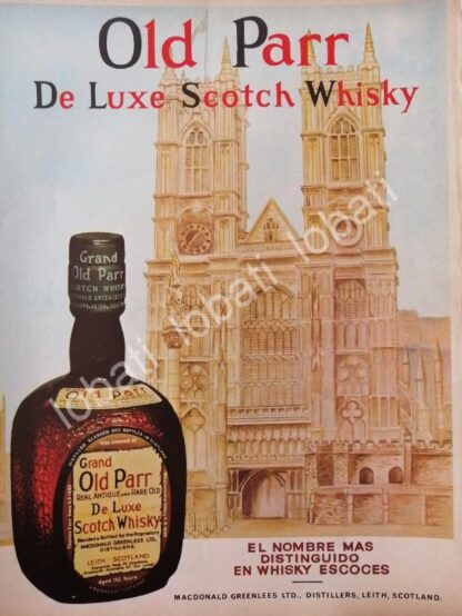 CARTEL ANTIGUO ORIGINAL DE VINOS. WHISKY OLD PARR 1966 /555