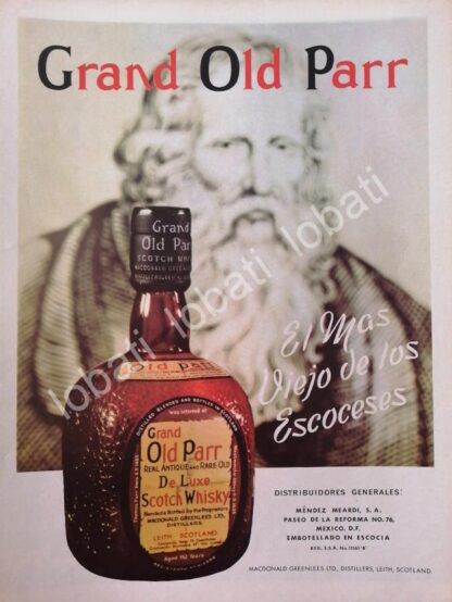 CARTEL ANTIGUO ORIGINAL DE VINOS. WHISKY OLD PARR 1966 /554