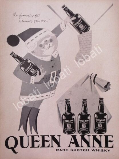 CARTEL ANTIGUO ORIGINAL DE VINOS. WHISKY QUENN ANNE 1950s /601 MUY RARO