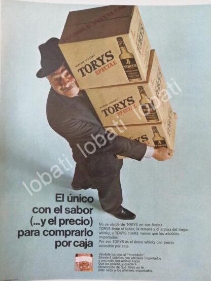 CARTEL ANTIGUO ORIGINAL DE VINOS. WHISKY TORYS 1968 /544