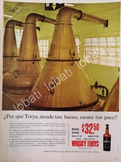 CARTEL ANTIGUO ORIGINAL DE VINOS. WHISKY TORYS 1964 /543