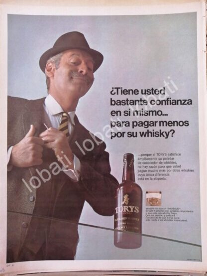 CARTEL ANTIGUO ORIGINAL DE VINOS. WHISKY TORYS 1968 /542