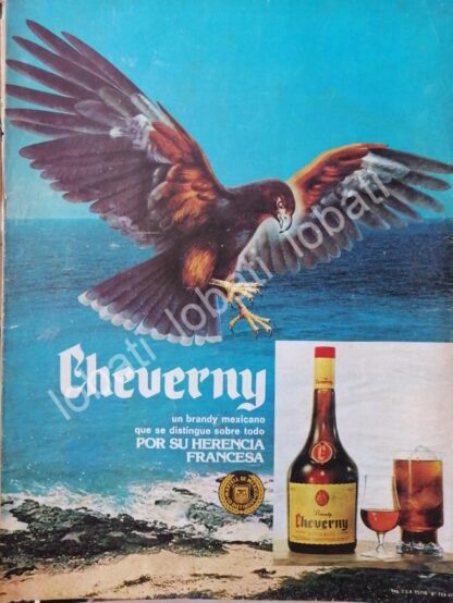 CARTEL ANTIGUO ORIGINAL DE VINOS. BRANDY CHEVERNY 1978 /527 MARTELL DE MEXICO