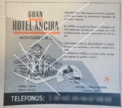 6 AFICHES ANTIGUOS HOTEL ANCIRA MONTERREY 1963 1950s 60s - Imagen 3