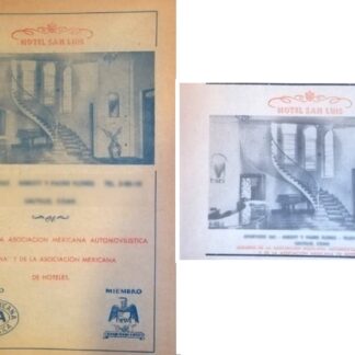 2 AFICHES ANTIGUOS HOTEL SAN LUIS 1963 SALTILLO, COAHUILA