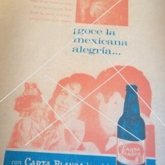 CARTEL PUBLICIDAD ANTIGUA CERVEZA CARTA BLANCA 1964 /6
