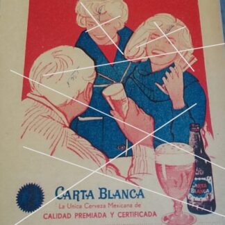 CARTEL PUBLICIDAD ANTIGUA CERVEZA CARTA BLANCA 1963 /5