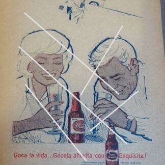 CARTEL PUBLICIDAD ANTIGUA CERVEZA CARTA BLANCA 1960 /4
