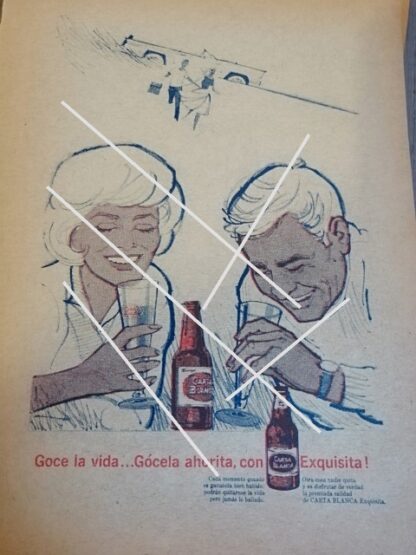 CARTEL PUBLICIDAD ANTIGUA CERVEZA CARTA BLANCA 1960 /4