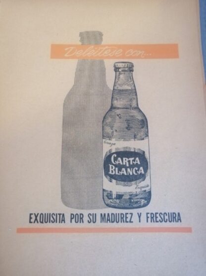 CARTEL RETRO CERVEZA CARTA BLANCA 1951 /3