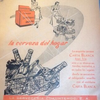 AFICHE RETRO CERVEZA CARTA BLANCA 1952 /2