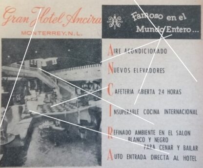 6 AFICHES ANTIGUOS HOTEL ANCIRA MONTERREY 1963 1950s 60s - Imagen 7
