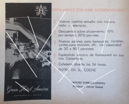 6 AFICHES ANTIGUOS HOTEL ANCIRA MONTERREY 1963 1950s 60s - Imagen 8